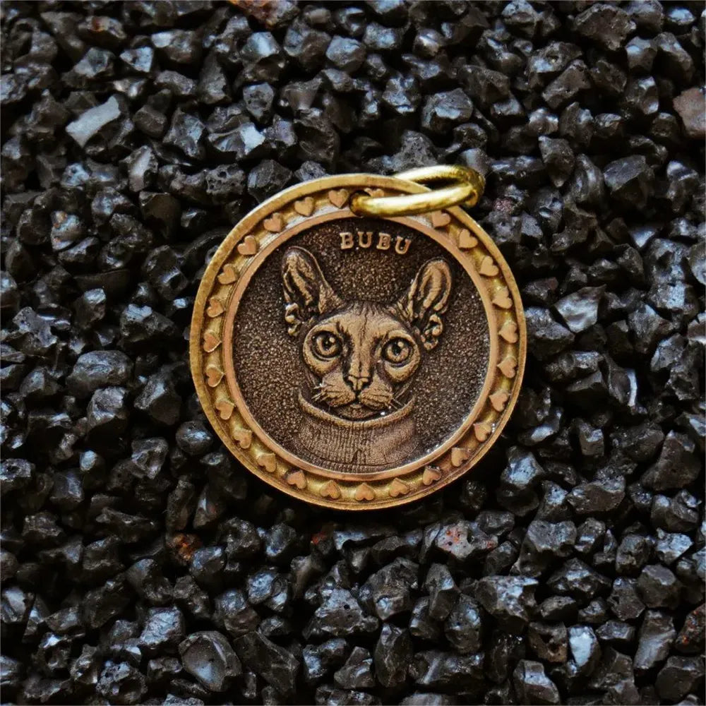 Custom Engraved Pet Coin Pendant — Personalized Pet Portrait Necklace